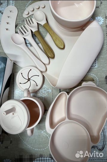 Набор детской силиконовой посуды 11 предметов