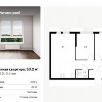 2-к. квартира, 53,2 м², 9/22 эт.