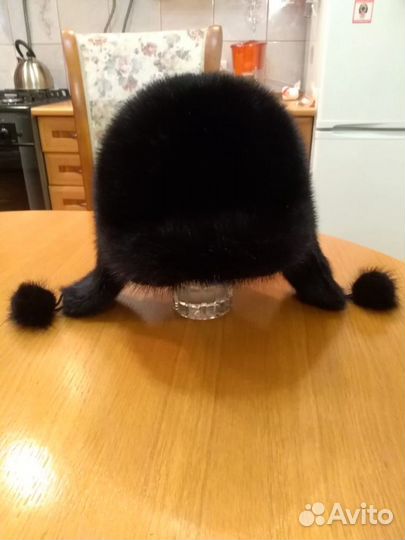 Шапка норковая черная блэк-лама