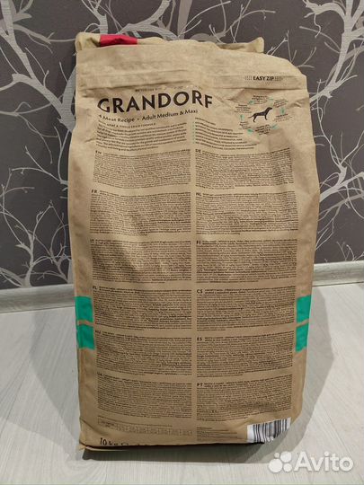 Grandorf Adult Medium&Maxi 4 вида мяса, 10кг