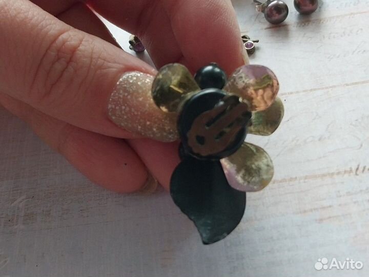 Бижутерия винтаж пакетом - серьги и клипсы