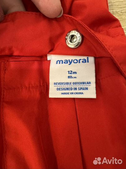 Ветровка для девочки 1 год 80 см mayoral