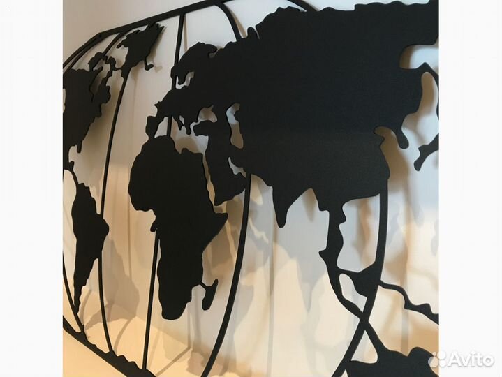 Карта мира из металла