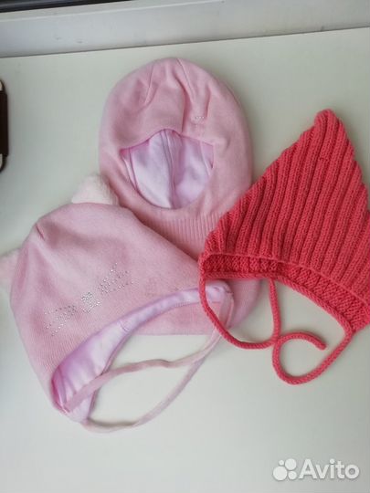 Шапки демисезонные для девочки 44-46 (6м-1.5 лет)