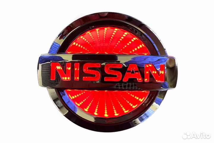 Светящиеся значки 3D nissan almera 10.6*9 красный