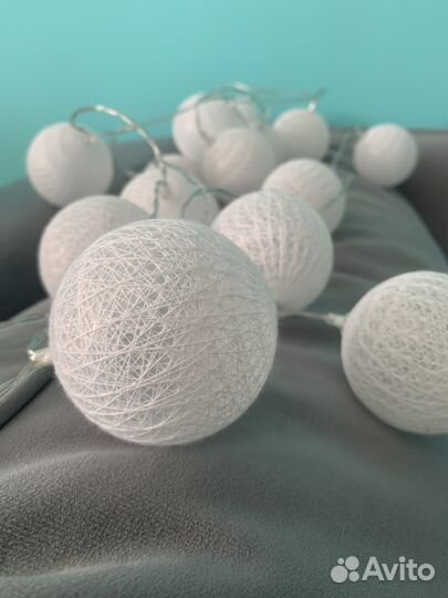 Гирлянда шарики нитка на батарейках 3 м светодиод