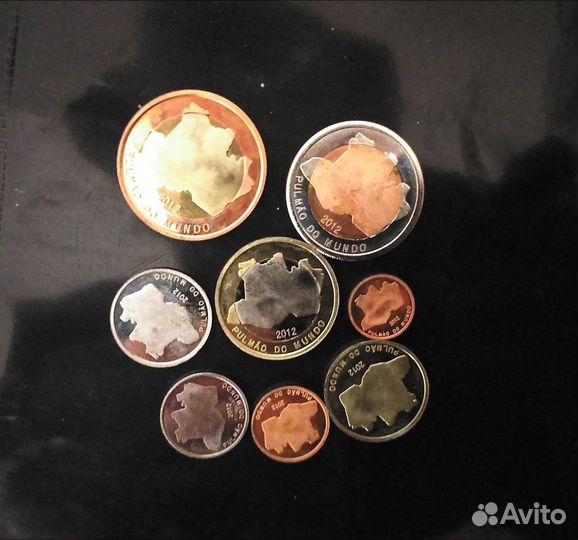 Монеты Амазония 8шт набор 2012