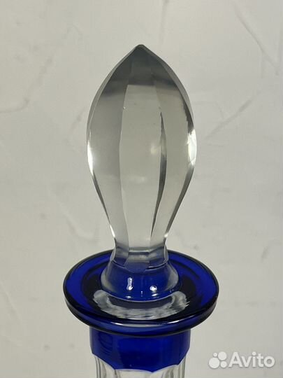 Графин хрустальный, синее стекло, СССР