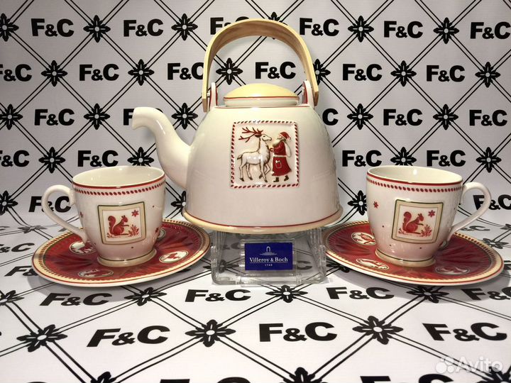Villeroy & Boch чайник, чашки Christmas Enjoyment