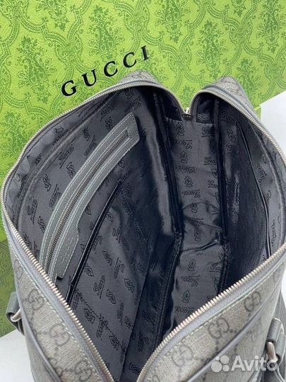 Новый мужской портфель Gucci серый