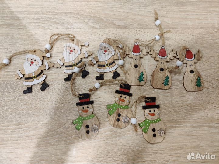 Ёлочные украшения из дерева