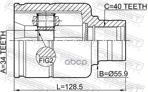 Шрус внутренний перед прав 2311tatrh Febest