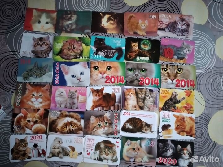 Лот 11.Календарики Собаки, Кошки, Почтовые марки