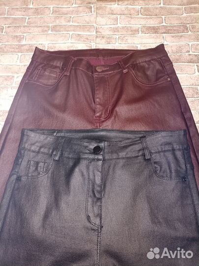 Брючки экокожа