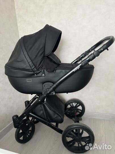 Коляска 2 в 1 комби кожа indigo porto2