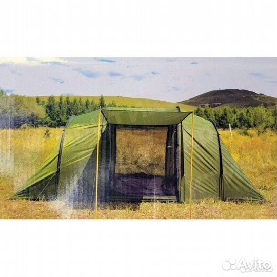 Палатка двухкомнатная с тамбуром и навесом