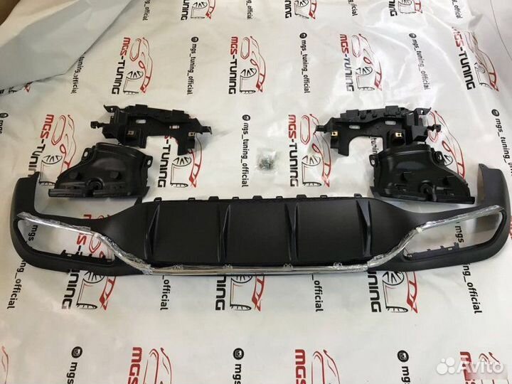 Диффузор хром + насадки на Mercedes E class W213