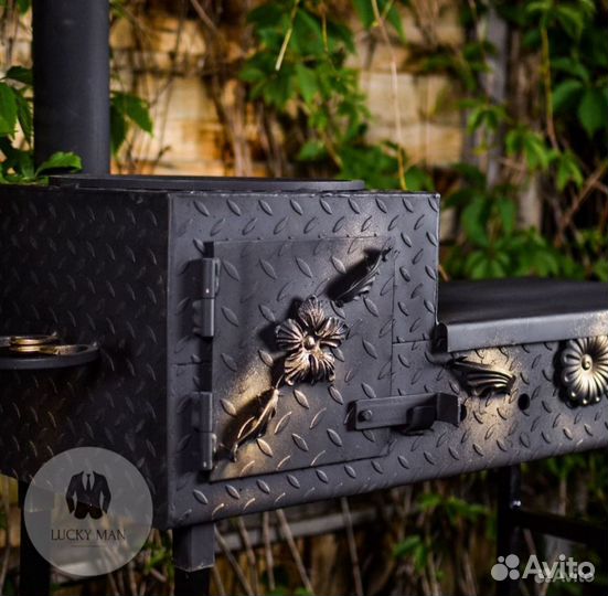 Мангал с печью под казан (Сталь 4 мм) В наличии