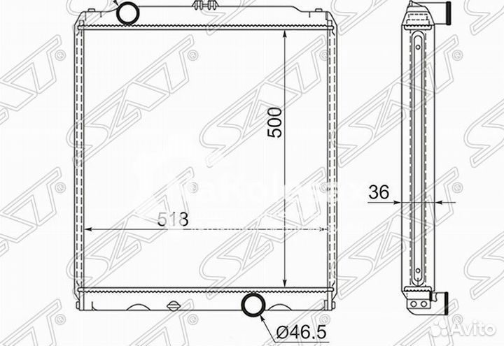 Радиатор mitsubishi canter 4D33/35/36 FE63#EC 500