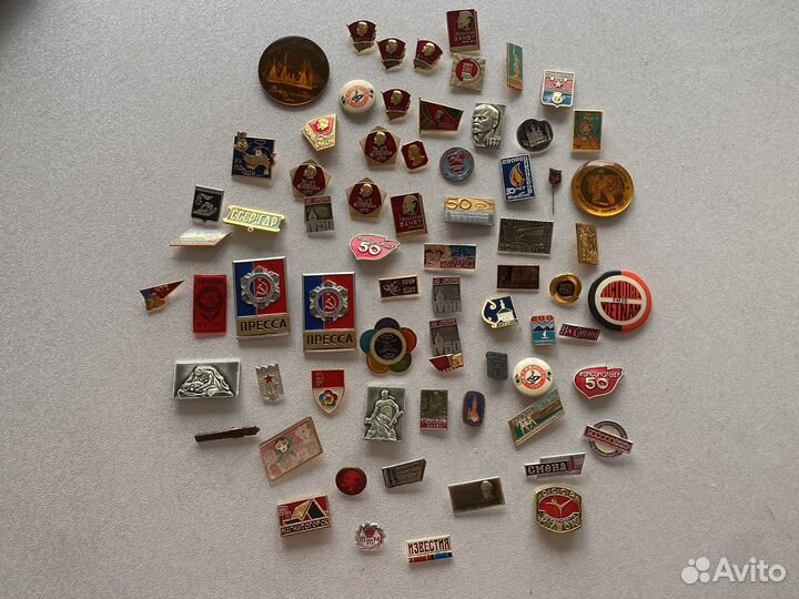 Значки медали СССР ретро Ленин города пресса