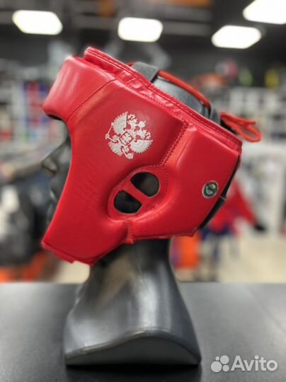 Шлем боксерский Clinch Olimp красный фбр S-XL