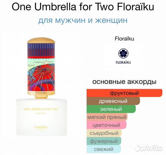 Floraiku One Umbrella for Two пробник духи парфюм