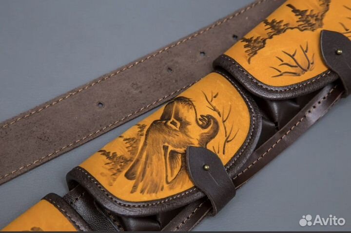 Патронташ 12 калибр кожа