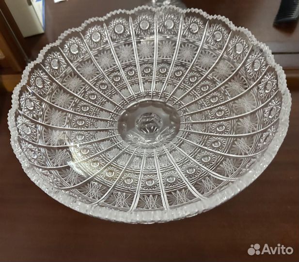 Ваза для фруктов на ножке хрусталь