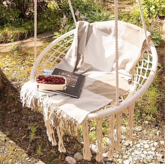 Качели кресло подвесное плетеное с подушкой