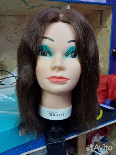 Учебная голова натуральные волосы