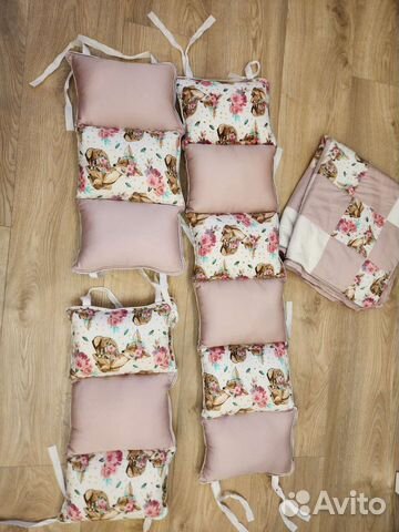 Бортики в детскую кроватку + одеяло