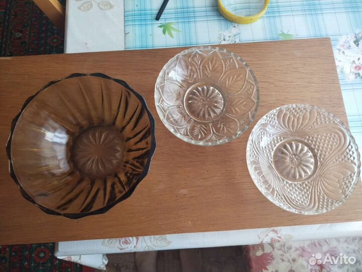 Ваза для фруктов,конфетницы, салатники стекло СССР