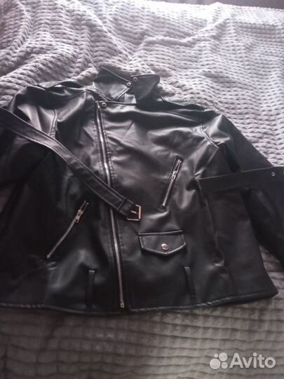 Кожаная куртка женская новая размер 58-60