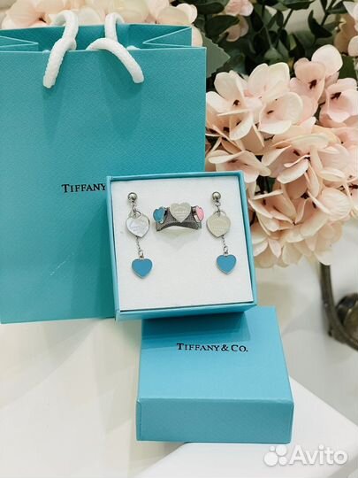 Комплект Tiffany серьги и кольцо