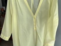 Рубашка блузка желтая, хлопок, 44-46