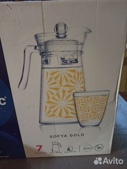 Новый набор- графин и 6 стаканов. Luminars