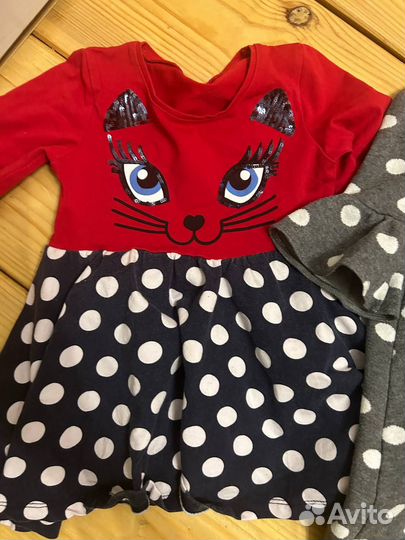 Пакет платьев 86-92 новогоднее