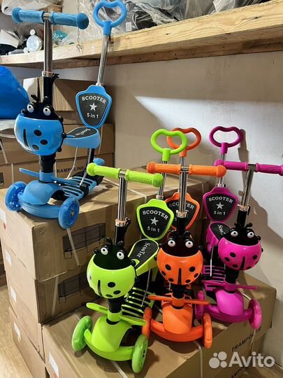 Самокат 5 в 1С родительской ручкой