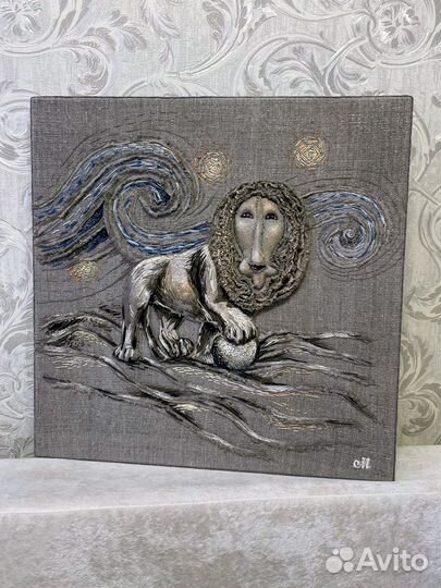 Картина Лев и звезды, 50*50 см