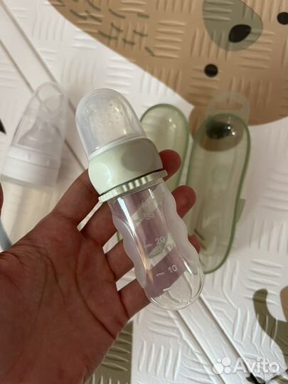 Ниблер happy baby и бутылочка- ложка для прикорма