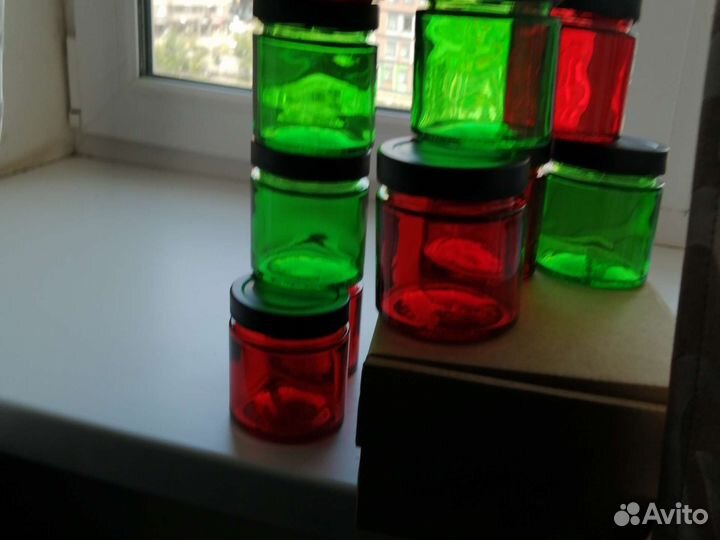 Баночки с крышкой зеленые 0,2 л