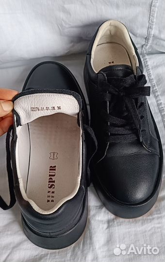 Кеды женские EL Tempo р. 36(23,5 см.) н/кожа, чер