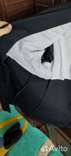 Пиджак темно синий школьный трикотажный