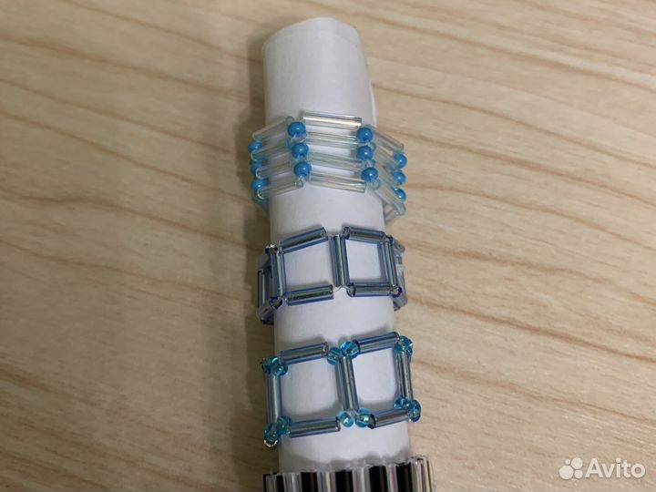 Кольца из бисера со стеклярусом на заказ