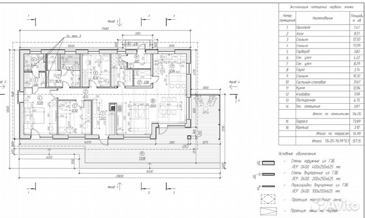 Готовый проект дома Микея 5 front, m3, m5, каркас