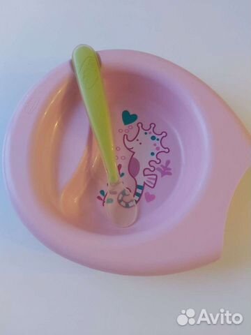 Chicco тарелка и ложка