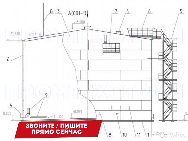 Резервуар вертикальный стальной Рвс 3000 м3