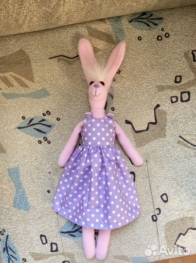 Мягкая игрушка заяц - девочка