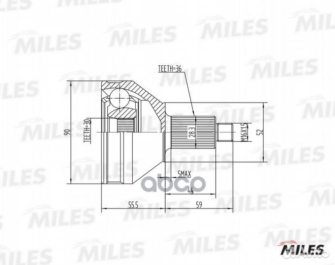 Шарнирный комплект, приводной вал GA20020 Miles