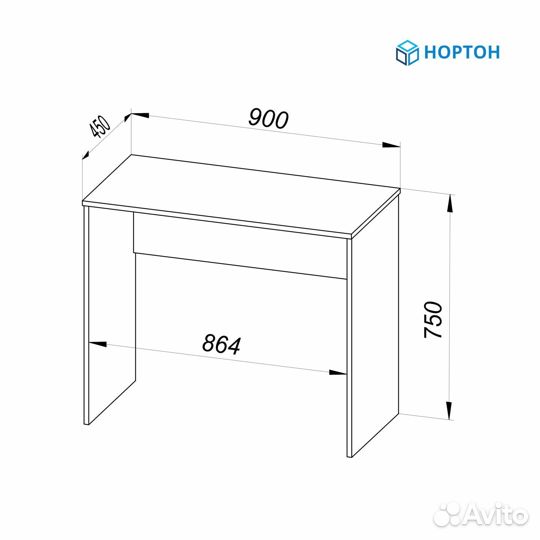 Стол письменный компьютерный Арк Дуб Сонома